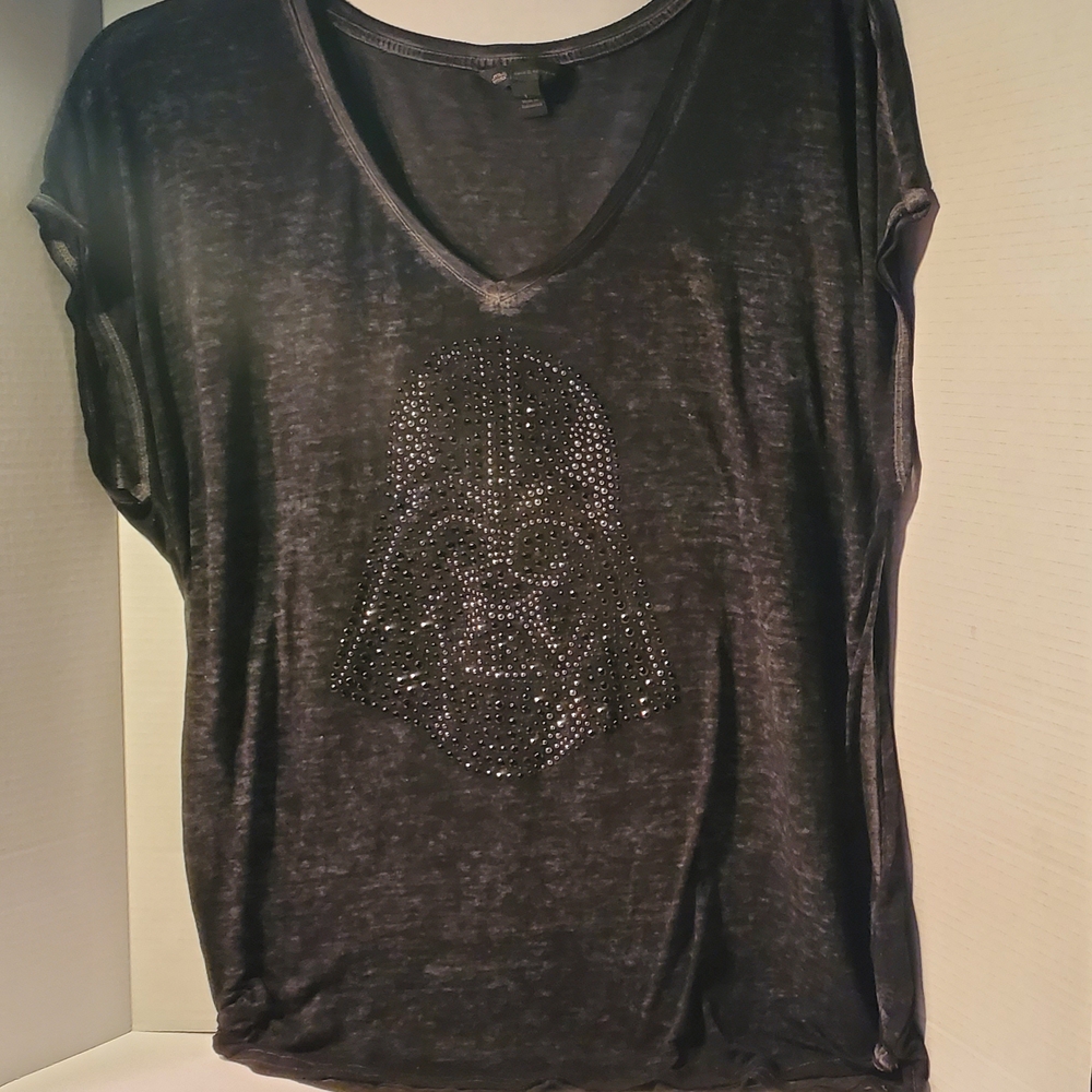 Black Rhinestone Graphic Muscle Tee